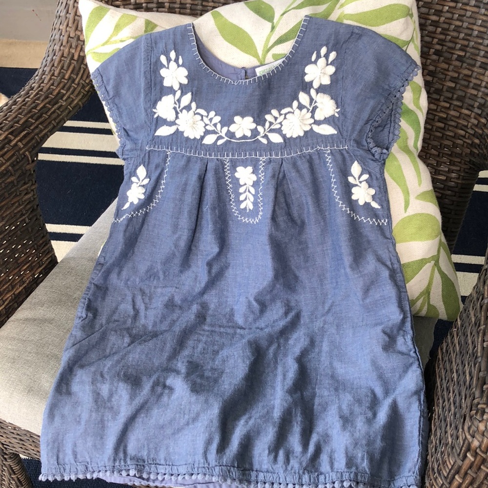 Chambray embroidered dress